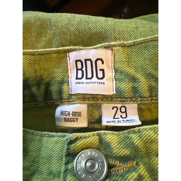 BDG Urban Outfitters High-Rise Baggy Jeans Size 29 Green Denim Wide Leg - Picture 4 of 7